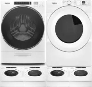 Side by Side Washer & Dryer Set on Pedestals