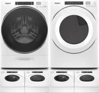 Side by Side Washer & Dryer Set on Pedestals