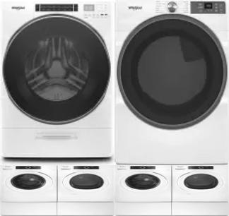 Side by Side Washer & Dryer Set on Pedestals