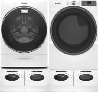 Side by Side Washer & Dryer Set on Pedestals