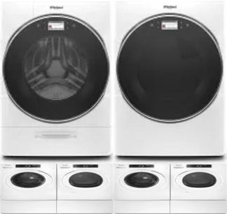 Side by Side Washer & Dryer Set on Pedestals