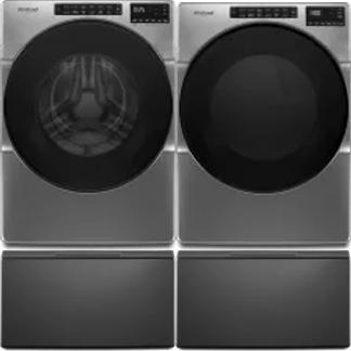 Side by Side Washer & Dryer Set on Pedestals