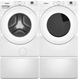 Side by Side Washer & Dryer Set on Pedestals