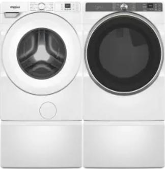 Side by Side Washer & Dryer Set on Pedestals