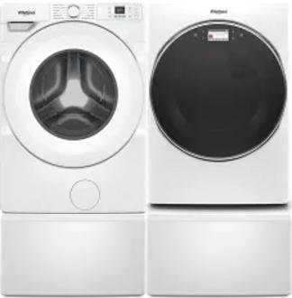 Side by Side Washer & Dryer Set on Pedestals