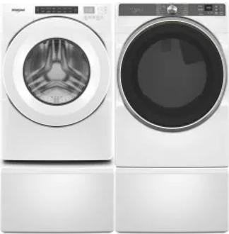Side by Side Washer & Dryer Set on Pedestals
