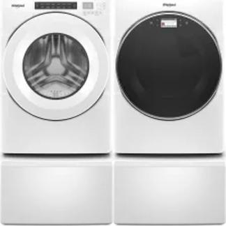 Side by Side Washer & Dryer Set on Pedestals