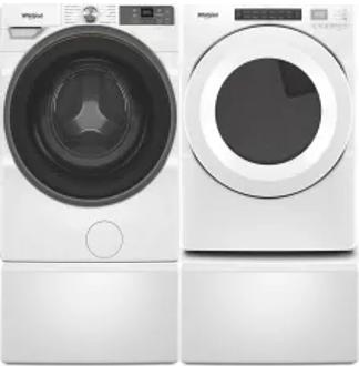Side by Side Washer & Dryer Set on Pedestals
