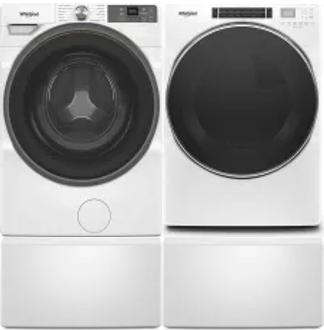 Side by Side Washer & Dryer Set on Pedestals