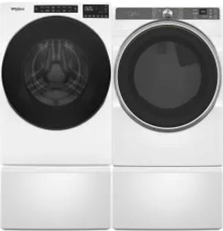 Side by Side Washer & Dryer Set on Pedestals