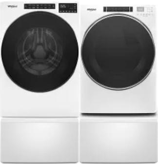 Side by Side Washer & Dryer Set on Pedestals
