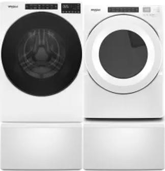 Side by Side Washer & Dryer Set on Pedestals