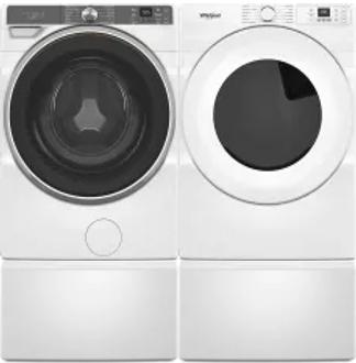 Side by Side Washer & Dryer Set on Pedestals