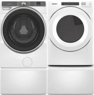 Side by Side Washer & Dryer Set on Pedestals