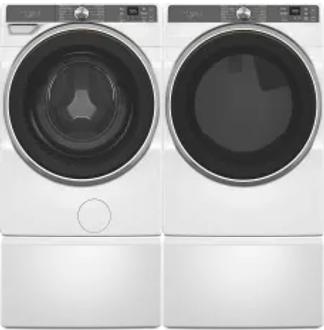 Side by Side Washer & Dryer Set on Pedestals