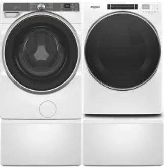 Side by Side Washer & Dryer Set on Pedestals