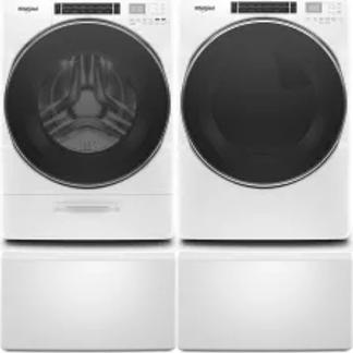 Side by Side Washer & Dryer Set on Pedestals