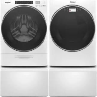 Side by Side Washer & Dryer Set on Pedestals