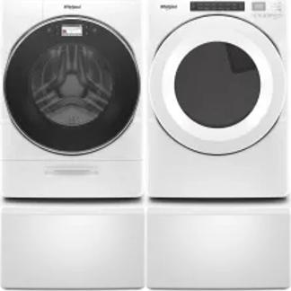 Side by Side Washer & Dryer Set on Pedestals