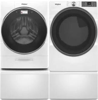 Side by Side Washer & Dryer Set on Pedestals