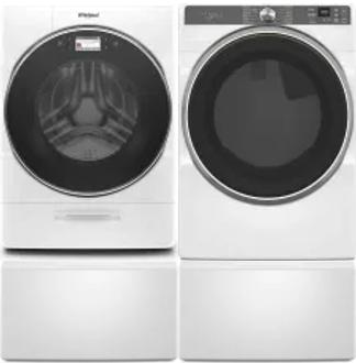 Side by Side Washer & Dryer Set on Pedestals