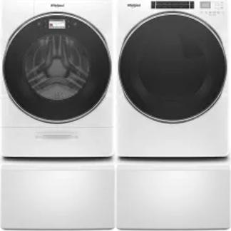 Side by Side Washer & Dryer Set on Pedestals