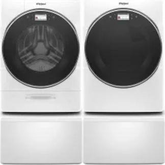 Side by Side Washer & Dryer Set on Pedestals