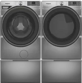 Side by Side Washer & Dryer Set on Pedestals