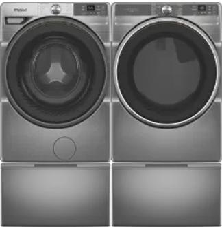 Side by Side Washer & Dryer Set on Pedestals