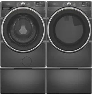 Side by Side Washer & Dryer Set on Pedestals