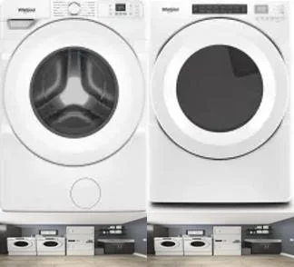Side by Side Washer & Dryer Set on Pedestals
