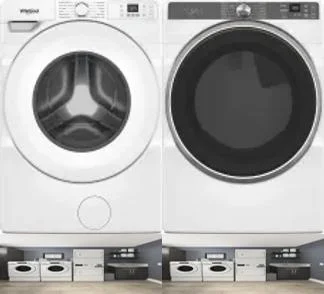 Side by Side Washer & Dryer Set on Pedestals