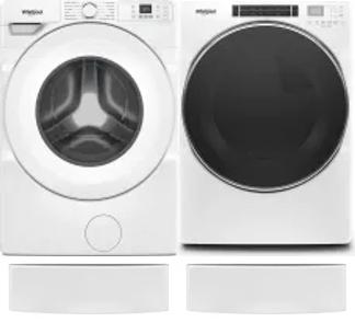 Side by Side Washer & Dryer Set on Pedestals