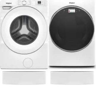 Side by Side Washer & Dryer Set on Pedestals