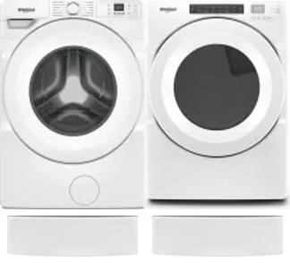 Side by Side Washer & Dryer Set on Pedestals