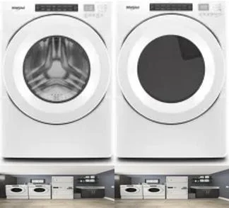Side by Side Washer & Dryer Set on Pedestals