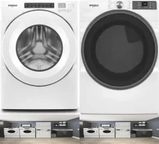 Side by Side Washer & Dryer Set on Pedestals