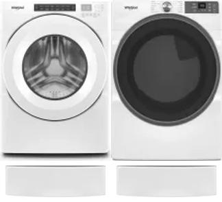 Side by Side Washer & Dryer Set on Pedestals