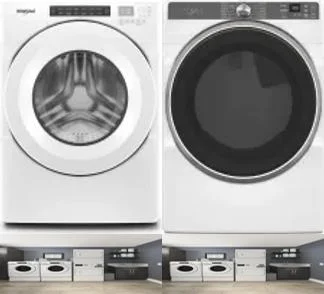 Side by Side Washer & Dryer Set on Pedestals