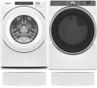 Side by Side Washer & Dryer Set on Pedestals