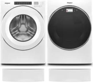 Side by Side Washer & Dryer Set on Pedestals