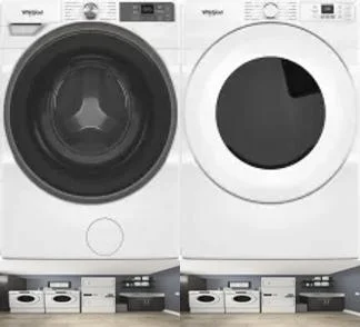 Side by Side Washer & Dryer Set on Pedestals