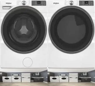 Side by Side Washer & Dryer Set on Pedestals