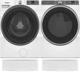 Side by Side Washer & Dryer Set on Pedestals