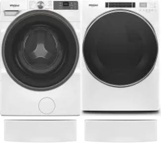 Side by Side Washer & Dryer Set on Pedestals
