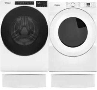 Side by Side Washer & Dryer Set on Pedestals