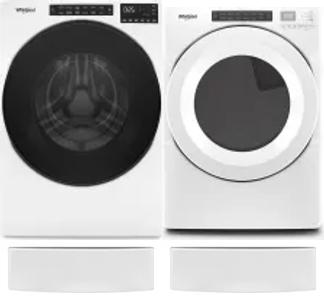 Side by Side Washer & Dryer Set on Pedestals