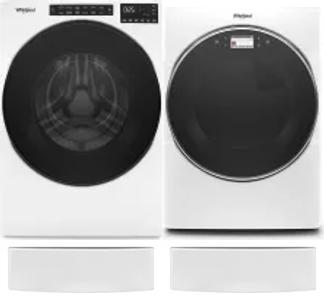 Side by Side Washer & Dryer Set on Pedestals