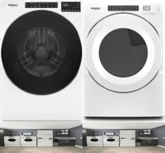 Side by Side Washer & Dryer Set on Pedestals