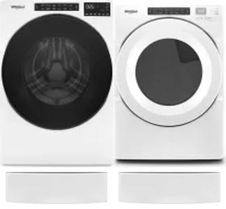 Side by Side Washer & Dryer Set on Pedestals